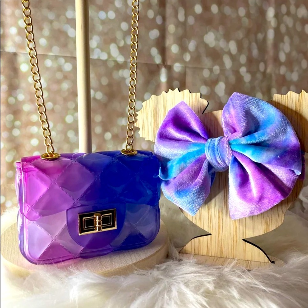 PURPLE VS BLUE MINI BAG AND HEADBAND SET Children